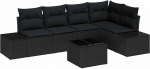 Rantry 6-teiliges Garten-Sofa-Set mit Kissen Beige Poly-Rattan Gartenlounge Model3355742