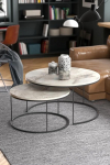 Tubibu kohvilaudade komplekt, kohvilaud 2-st komplektis, 2 laua komplekt elutuppa, esikusse, valmistatud metallist ja puitlaastplaadist, elutoa laud, k&uuml;ljelaua komplekt, kaasaegsed kohvilaudad elutuppa