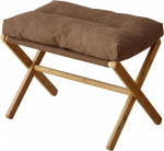 Keebgyy Footstool, Folding Footrest Stool, Ottoman Footrest, Foldable X-Leg, Modern Multifunctional Footrest with Soft Cushion for Living Room, Bedroom, Office, (Coffee)