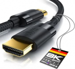 CSL - 8k / 4k HDMI kaabel 2.1/2.0-5m - 8K @ 60Hz / 120Hz - 4K @ 240Hz - 48 Gbit/s - 3D - Ultra High Speed koos Ethernetiga - TV Blu-ray PS5 Xbox Series X Switch - Must - 5 meetrit - 5 meetrit