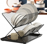 Kompaktne n&otilde;udekuivati, kokkupandav n&otilde;udekuivati - 2 etapiline s&ouml;eterasest / roostevabast terasest valmistatud n&otilde;udekuivati | eemaldatav veep&uuml;&uuml;dja salv, k&ouml;&ouml;gi riiete &otilde;hutaja