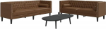 Tidyard 2-TLG. Chesterfield-Sofa-Set Braun Kunstleder Wildleder-Optik, Polstersofa Loungesofa f&uuml;r Wohnzimmer Eingangsbereich B&uuml;ro3209300