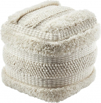 Kobolo Karma Pouf Stool Square Cotton Stool Ideaalne istumiseks ja kaunistamiseks Modernne Boho Design Multifunktsionaalne Beež 42 x 42 x 42 cm - ideaalne elutuppa ja magamistuppa Vegan