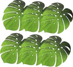 KICHOUSE Eva Tischsets Monstera Blattform Isolierende Tischmatten rutschfest F&uuml;r K&uuml;che Und Esszimmer 6 St&uuml;ck Gr&uuml;n