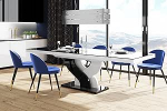 Disainer s&ouml;&ouml;gilaud HEB-111 Must k&otilde;rgl&auml;ikega / Valge k&otilde;rgl&auml;ikega Laiendatav 160 cm kuni 256 cm s&ouml;&ouml;gilaud kuni 10 inimesele Funktsionaalne k&otilde;rgl&auml;ikega laud Modernne mitmek&uuml;lgne s&ouml;&ouml;gituba Laiendatav