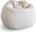 Aiire Faux Lambskin Bean Bag lastele t&uuml;drukutele - kohev Bean Bag tool koos t&auml;idisega - j&auml;medad p&otilde;randapadjad, Chill tool t&auml;iskasvanutele ja dekoratiivsed poisid - Relaxo Bean Bags XXL Cuddly Corner valge