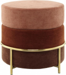 Qiyano Seat Pouf Stool Velvety Coarse Woven kangast kate koos kullatud metallist raamiga elutuppa magamistoas ja garderoobilaual v&auml;rvigradientidega Bordeaux, suur ja &uuml;mmargune, v&auml;rv: Terracotta