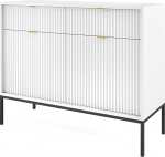 Selsey Vellore Sideboard 2 Door with 2 Drawers, White with Ribbed Fronts, 104 cm