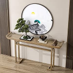 YITAYMLI Moderne Konsolentisch f&uuml;r den Flur aus Massivholz im neuen chinesischen Stil, eleganter Vintage-Sofatisch f&uuml;r Wohnzimmer und Eingangsbereich, schmaler dekorativer(Distressed,100cm/39.4in)