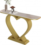 Generisch Konsolentisch im Mid-Century-Modern-Stil, Gold - Schmaler, herzf&ouml;rmiger Eingangstisch f&uuml;r Wohnzimmer, Flur, Foyer - 80 x 30 cm (31,4 x 11,8 Zoll)