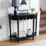 Crescent Moon Console Table Black koos sahtlitega, kitsas koridorikapp koos hoiuruumiga elutuppa, sissep&auml;&auml;sualasse ja fuajeesse (90 x 30 x 88 cm/35 x 12 x 35 tolli)