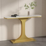 Industrieller Eingangskonsolentisch, schmaler Flursofatisch mit Stauraum, 59" Bauernhaus-Akzentm&ouml;bel f&uuml;r Wohnzimmer und Eingangsbereich (Gold-Finish))