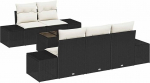 6-teiliges Gartensofa Set mit Kissen, Schwarz Poly-Rattan Gartenlounge Model3355606