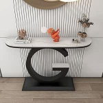 Schmaler Flurkonsolentisch, nordischer Stil hinter dem Couchtisch f&uuml;r Flur, Eingangsbereich, Wohnzimmer 80 * 30 * 80 cm (Gold 5)