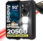 DOOGEE V Max LR 5G AI mobiiltelefon v&auml;ljas 40 m lasertuvastusega, 36 GB + 512 GB, 20500 mAh/45 W, MTK 7300, 6,78-tolline FHD + 1200 Hz v&auml;litingimustes kasutatav nutitelefon ilma lepinguta, 200 MP + 32 MP, 1200 LM