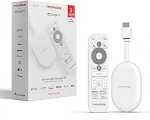 THOMSON Go Cast 152, Google TV, 4K UHD, voogedastuse dongle, h&auml;&auml;ljuhtimine, Google Cast, Dolby Atmos, Dolby Digital Plus, Wi Fi, mitme pistikupesa, 2 GB RAM, 32 GB m&auml;lu