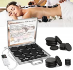 Professionaalne kuumade kivide soojendaja, massaažikivide soojenduskomplekt, kaasaskantav elektriline kuumade kivide massaažikomplekt, 20 tk basaldist valmistatud kuumad massaažikivid, massaažiteraapia, l&otilde;&otilde;gastuse, spa ravi jaoks