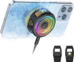 Black Shark FunCooler 5 Magnetic Phone Cooler m&auml;ngimiseks, kaasaskantav mobiiltelefoni jahuti RGB valgustusega, mobiiltelefoni jahutusventilaator iPhone Magnetic Series/Android/Tablet/iPad (must)