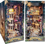 Spilay DIY Book Nook Kit, miniatuurne maja m&ouml;&ouml;blikomplekt LED-valgusega, 3D puidust puzzle raamatukinnitus j&otilde;uludeks, s&otilde;brap&auml;eva kingitus (Magic Night Alley) SQ16