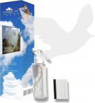 Anti-Collision Stickers to Prevent Bird Strikes on Window Glass - Kit of 22 Bird Silhouettes, Spray and Squeegee - Colour: Translucent Frosted/Dusted