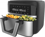 Cecotec Hei&szlig;luftfritteuse ohne &Ouml;l - 9L teilbar in 2 - Air Fryer Cecofry Dual 9000. 2850W, di&auml;tetisch und digital, Touchpanel, Dual-Temperatuuri reguleerimine, 6 Modi, PerfectCook-Technologie.