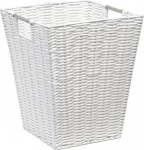 ARPAN Waste Paper Bin White Resin Plastic Strong Square Basket Storage Ideal For Home, Office, Hotels (White Square)