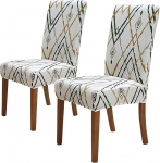 SPRINGRICO Chair Covers for Dining Room Set of 2, Stretch Dining Chair Cover, Washable Spandex Kitchen Parsons Chair Slipcovers, Removable Seat Protector for Home or Party (Pack of 2, Lucid Calm)