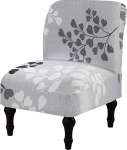 Eco-Ancheng Removable Armrest Slipcover Armless Washable Armless Printed Cover for Living Room Dining Room Hotel