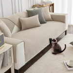 DUJUIKE Diivanikate 1/2/3/4 istekohaga, &scaron;enillis diivanikate, nurgadiivanikate, L-kujuline diivanikate, kassisohvakaitse, kortsu- ja kriimustuskindel, pestav, libisemiskindel U-kujulisele diivanile (valge).