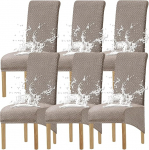 KELUINA XL toolikatted, universaalsed Stretch toolikatted, komplekt 2, 4, 6, toolikatted s&ouml;&ouml;gitoa toolidele (Taupe, 6 katet)