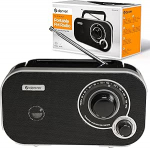 Denver TR-51W FM Case Radio - kaasaskantav retro-miniradio analoogjaamade otsinguga - v&otilde;rgu- ja akutoitega - kompaktne disain ja selge heli