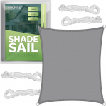 Ristk&uuml;likukujuline p&auml;ikesepurje, 3 m x 4 m, Hall, UV-kaitse, veekindel, ilmastikukindel, aeda, r&otilde;dule ja terrassile, hingav HDPE 160 g/m&sup2;, sisaldab 4 kinnitustrossi.
