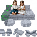 MeMoreCool Moodul diivan lastele diivan Luminous diivan Hall Dods Glow in the Dark 8 Piece Modular Toddler Couch for Boys Girls Kids Convertible Diivan Bed