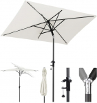 Sekey 200 x 125 cm p&auml;ikesevarju R&otilde;du p&auml;ikesevarju ristk&uuml;likukujuline koos hoidjaga P&auml;ikesevarju hoidja r&otilde;dule, terrassile ja aeda, tuulekindel, kallutatav, UPF 50+