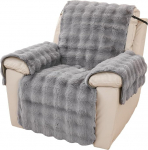Paks k&uuml;&uuml;lik pluusist lamamistooli kate Super pehme Faux Fur mittelibisev pestav m&ouml;&ouml;blikaitsja koos laste lemmikloomade rihmadega (tumehall)