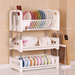 YIHANSS Suure mahutavusega n&otilde;udekuivatus, 3-astmeline n&otilde;udekorpus koos hoidjaga / pulgakastide hoidja / l&otilde;ikelaudade hoidja, kergesti puhastatav pingevaba terasest n&otilde;udekuivatusraami