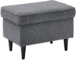 Stella Trading Oskar pehmendusega jalatool, antratsiit, vintage polsterdatud jalatool tugitoolile, diivanile ja diivanile, 63 x 43 x 42 cm (B x K x S)