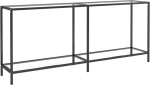 Konsoollaud elutoa laud diivanilaud kitsas esikusse laud avatud riiuliga karastatud klaaspind metallist raam l&auml;bipaistev 180 x 35 x 75,5 cm karastatud klaasist