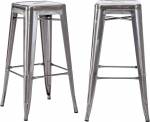 Duhome Baaritoolid Raudist baaritoolid 2-st komplektist, istme k&otilde;rgus 76 cm Counter Stool, virnastatav metallist bistro tool koos jalatoega t&ouml;&ouml;stuse disainiga, metallist
