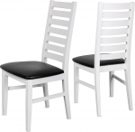 CH02 S&ouml;&ouml;gitooli komplekt 6 puidust toolist kuni 150 kg - t&auml;ielikult kokkupandud - pehmendusega k&ouml;&ouml;gitooli - t&auml;ispuidust p&ouml;&ouml;k (valge - must)