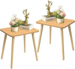 FORAOFUR K&uuml;ljelauad elutuba 2-st komplektist, k&uuml;ljelauad v&auml;ikestesse ruumidesse, kaasaegsed puidust jalgadega k&uuml;ljelauad elutuppa, magamistuppa, lihtne paigaldus