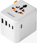 TESSAN reisiadapter kogu maailmas USB C GaN 65W PD Quick Landing, reisipistiku adapter kogu maailmas 5 USB-ga, pistikupesa adapter, universaalne adapter USA Tai Jaapan Suurbritannia Brasiilia Austraalia Mehhiko jaoks