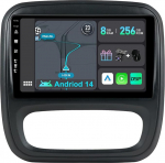 YUNTX [8GB + 256GB] Android 14 Autoradio Renault Trafic/Opel Vivaro (2014-2021)-[Integreeritud CarPlay/Android Car/DSP/GPS]-9-tolline IPS puuteekraan CAM+MIC-DAB/peegel Link/Bluetooth 5.0/AHD/360