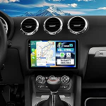 SIXWIN 4+128G Android 15 autoraadio Audi TT 2006-2014 koos Carplay/Android Car/Mirrorlink, 9-tolline HD puuteekraan koos GPS WiFi Bluetooth FM/RDS EQ + tagurduskaamera