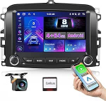 8 Core 4+64G Android Autoradio Fiat 500L 2013-2019 juhtmevaba Carpaly & Android Car & MirrorLink, 7-tolline IPS puuteekraaniga autoraadio Bluetooth 5.0/GPS/Reversioonikaamera/FM/WiFi/SWC/32EQ/DSPga