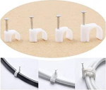 Swpeet 400tk Premium plastist kaabliklambrid Valge plastist kaabliklambrid kaablijuhtimine RG6 RG59 CAT5 CAT6 RJ45 - 4 suurust 6/7/8/10mm