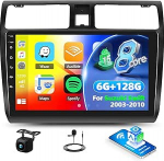 SIXTOP 6+128G 8-tuumaline Android 15 autoraadio Suzuki Swift 2003-2010, 10,1-tolline puuteekraaniga raadio koos traadita Carplay Androidi autode peeglilinkiga WiFi BT GPS FM RDS EQ DSP + tagurduskaamera