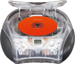 Lenco SCD-24 - CD m&auml;ngija lastele - CD raadio - Stereos&uuml;steem - Boombox - FM raadiotuuner - raidem&auml;lu - 2 x 1,5 W RMS v&otilde;imsus - v&otilde;rgu- ja akutoitega - L&auml;bipaistev, SCD-24TR