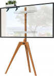 PUTORSEN TV-jalg statiiv Easel disainis 45-65-tollise teleri jaoks, TV statiiv p&ouml;&ouml;gipuust koos meedia riiuliga, 45 kraadi p&ouml;&ouml;ratav, max. VESA 400 x 400 mm ja koormus kuni 40 kg.