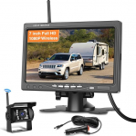Juhtmeta tagurduskaamera komplekt 7-tollise monitoriga, tagurduskaamera IP68 veekindel IR &ouml;&ouml;n&auml;gemisega traadita autokaamera RV veoauto busside autodele veoautodele haagissuvilatele 12V-36V